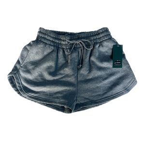 Drawstring Waist Grey Track Booty Shorts Small